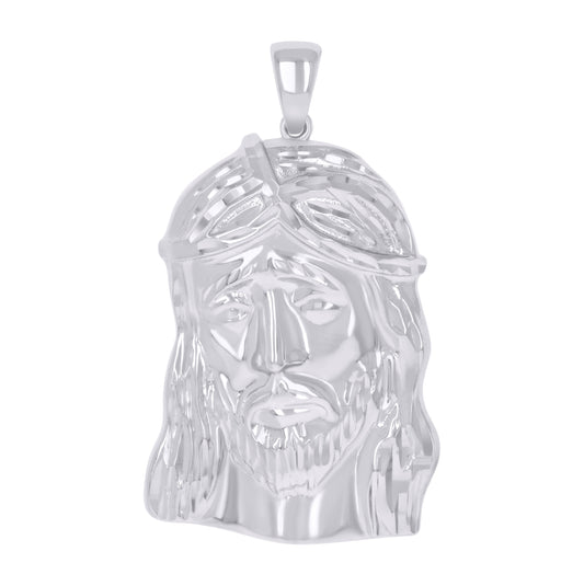 Sterling Silver Mens Jesus Religious Charm Pendant