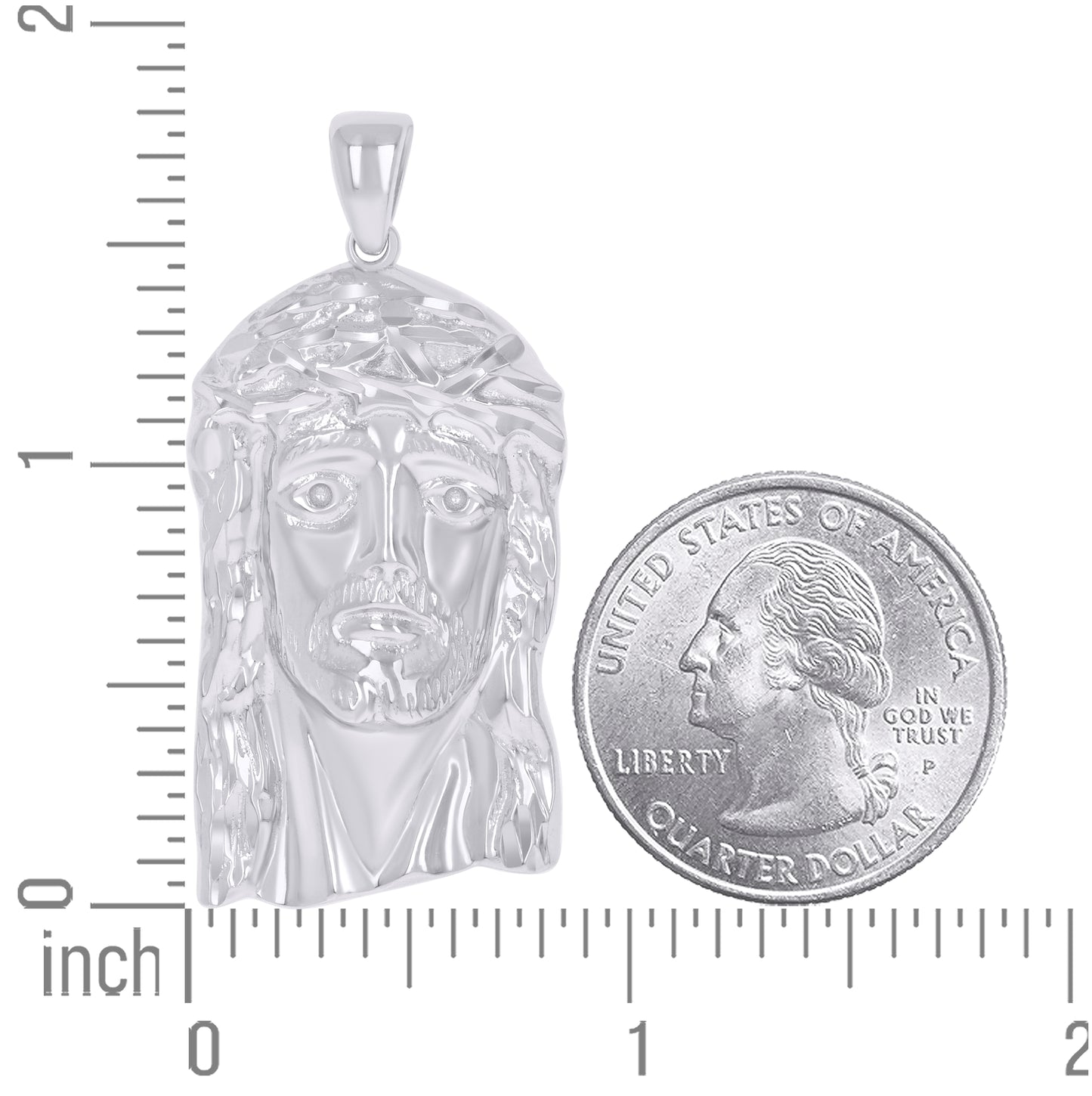 Sterling Silver Mens Jesus Religious Charm Pendant