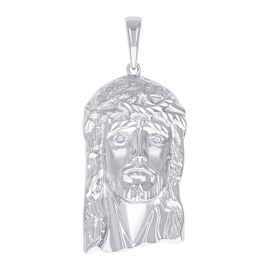 Sterling Silver Mens Jesus Religious Charm Pendant