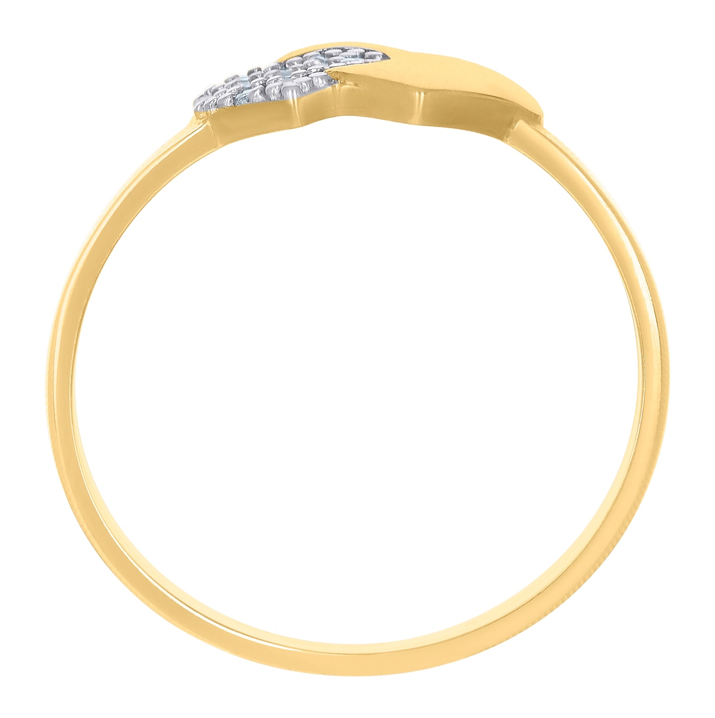 10K Two-tone Gold Womens Cubic-Zirconia Double Hearts Ring