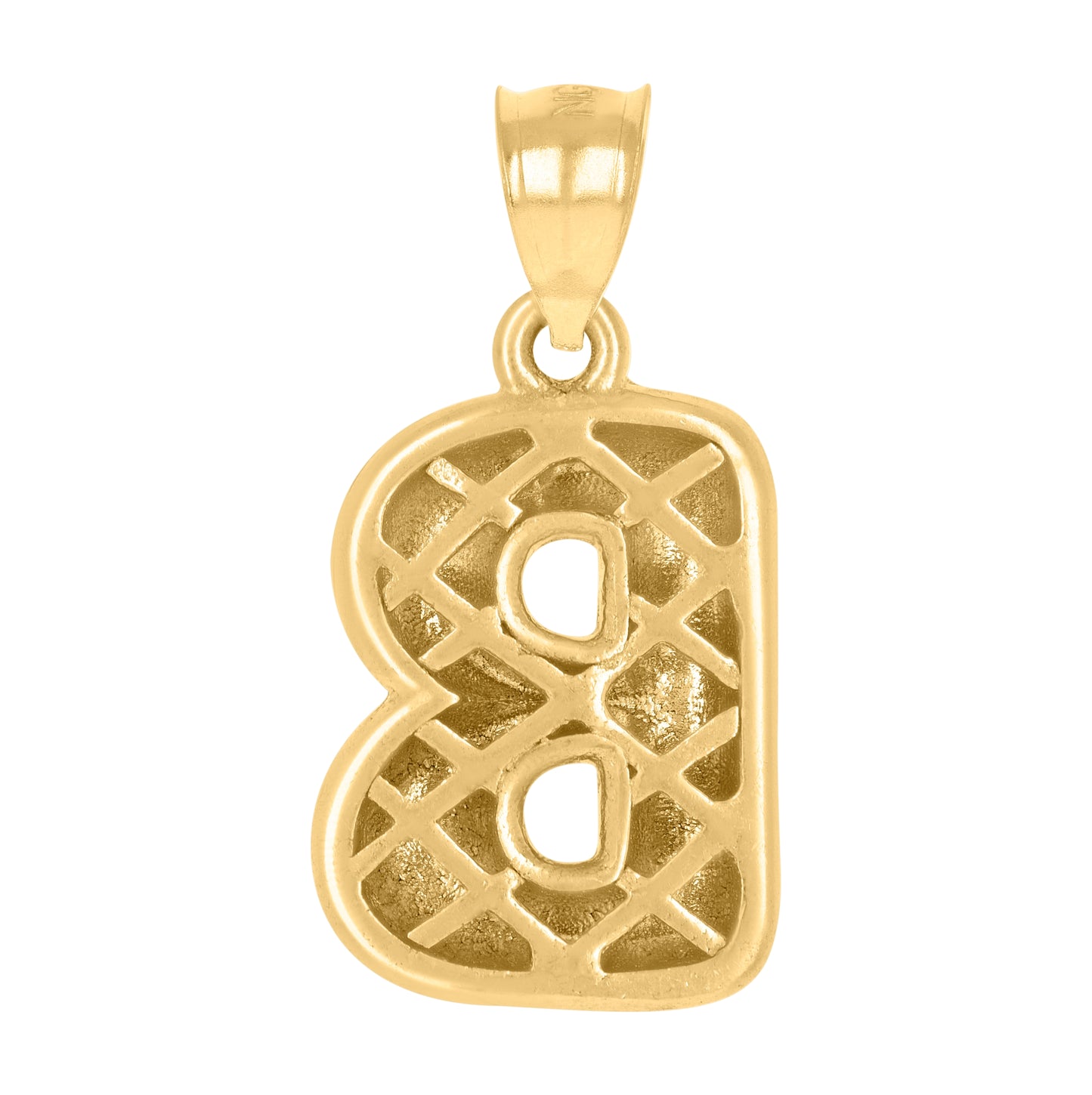 10K Yellow Gold Unisex Initial Alphabet Nugget Charm Pendant