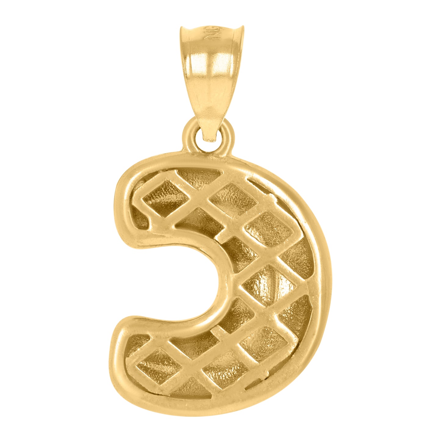 10K Yellow Gold Unisex Initial Alphabet Nugget Charm Pendant