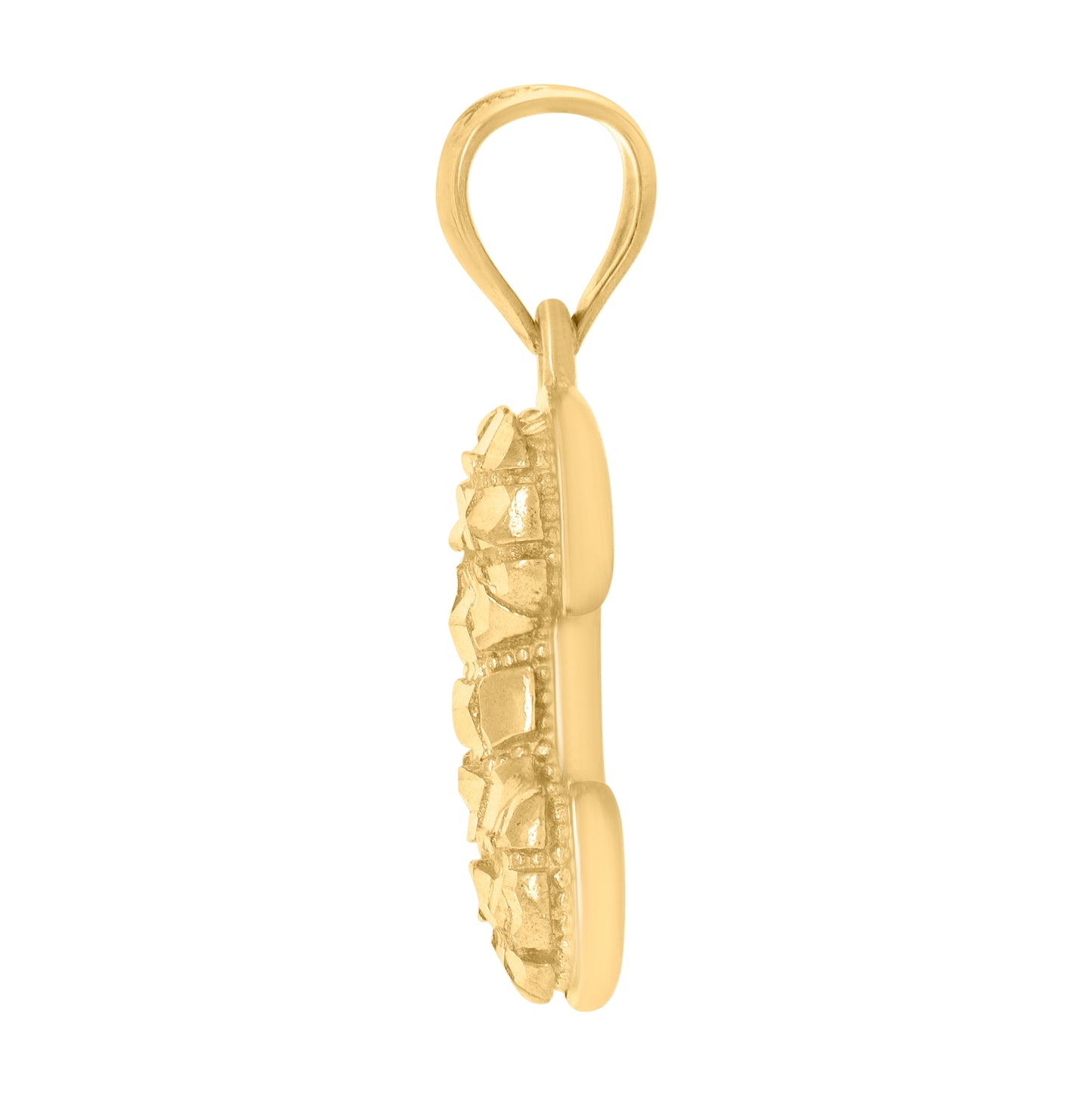 10K Yellow Gold Unisex Initial Alphabet Nugget Charm Pendant