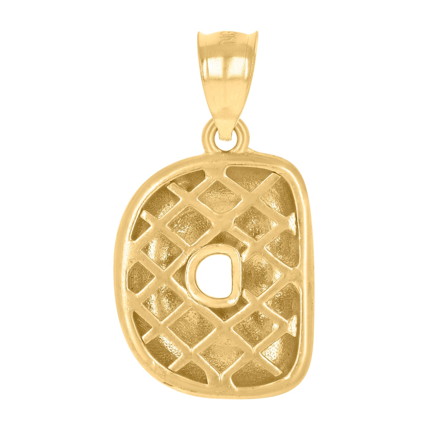 10K Yellow Gold Unisex Initial Alphabet Nugget Charm Pendant
