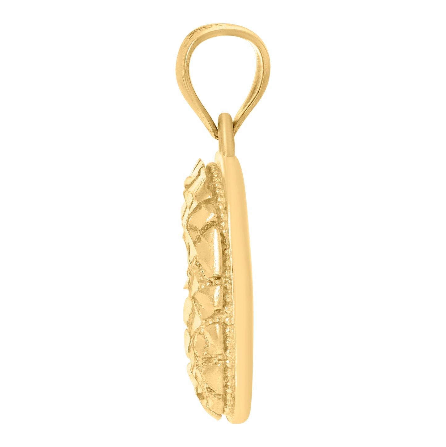 10K Yellow Gold Unisex Initial Alphabet Nugget Charm Pendant