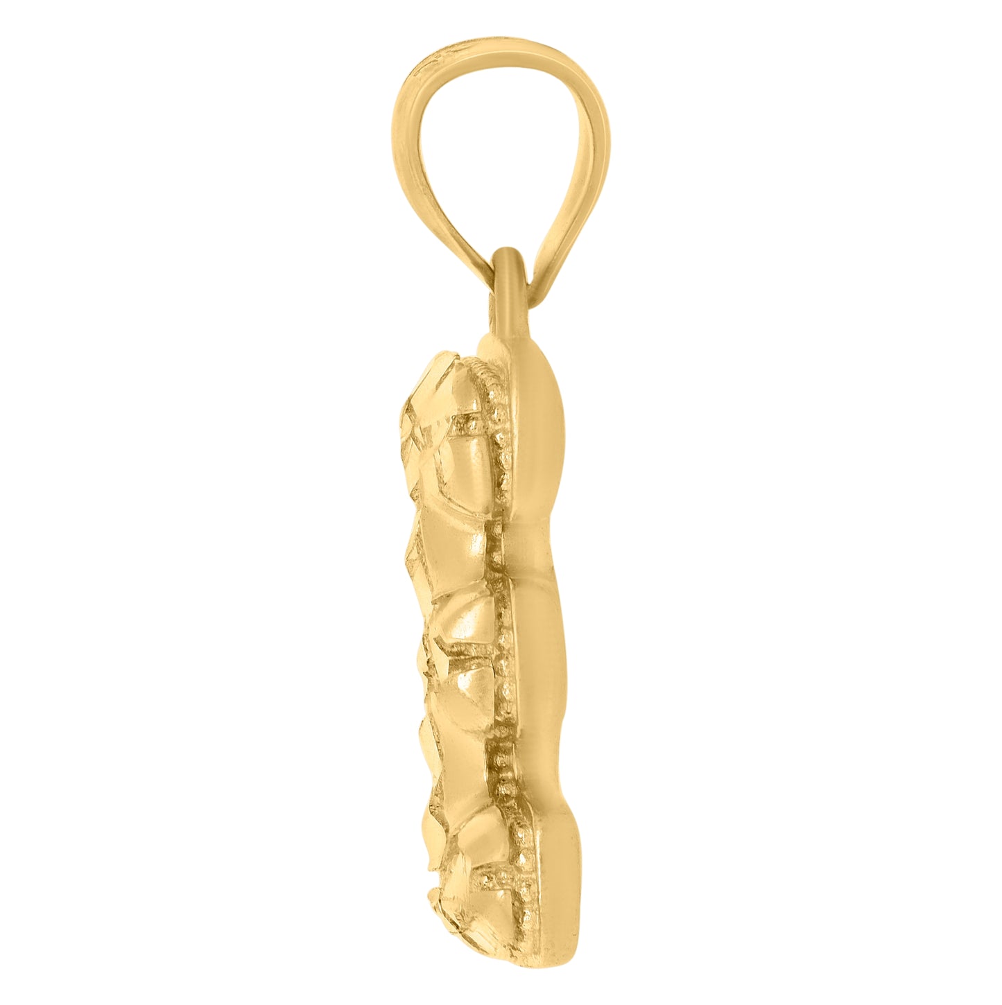10K Yellow Gold Unisex Initial Alphabet Nugget Charm Pendant