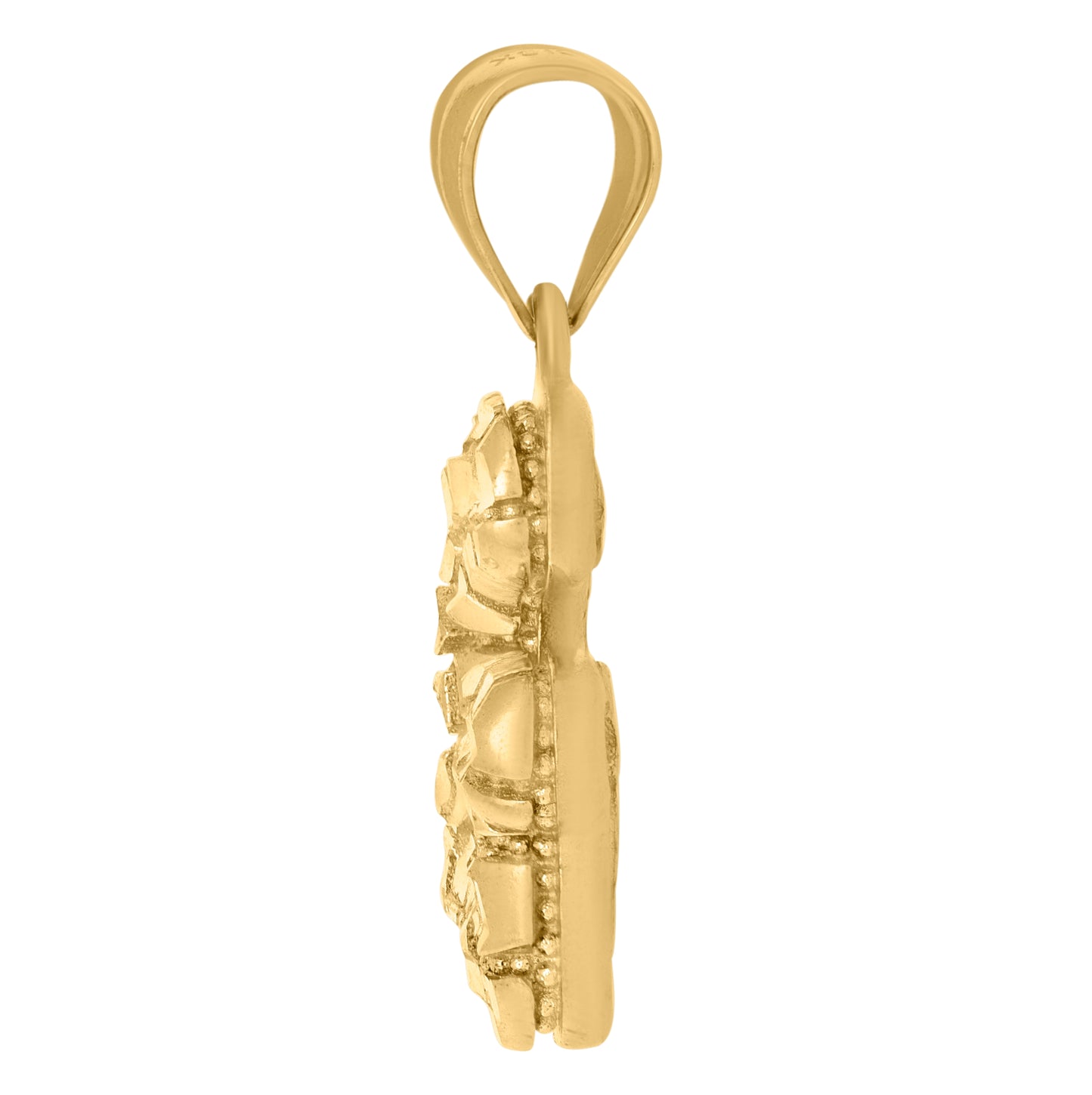 10K Yellow Gold Unisex Initial Alphabet Nugget Charm Pendant