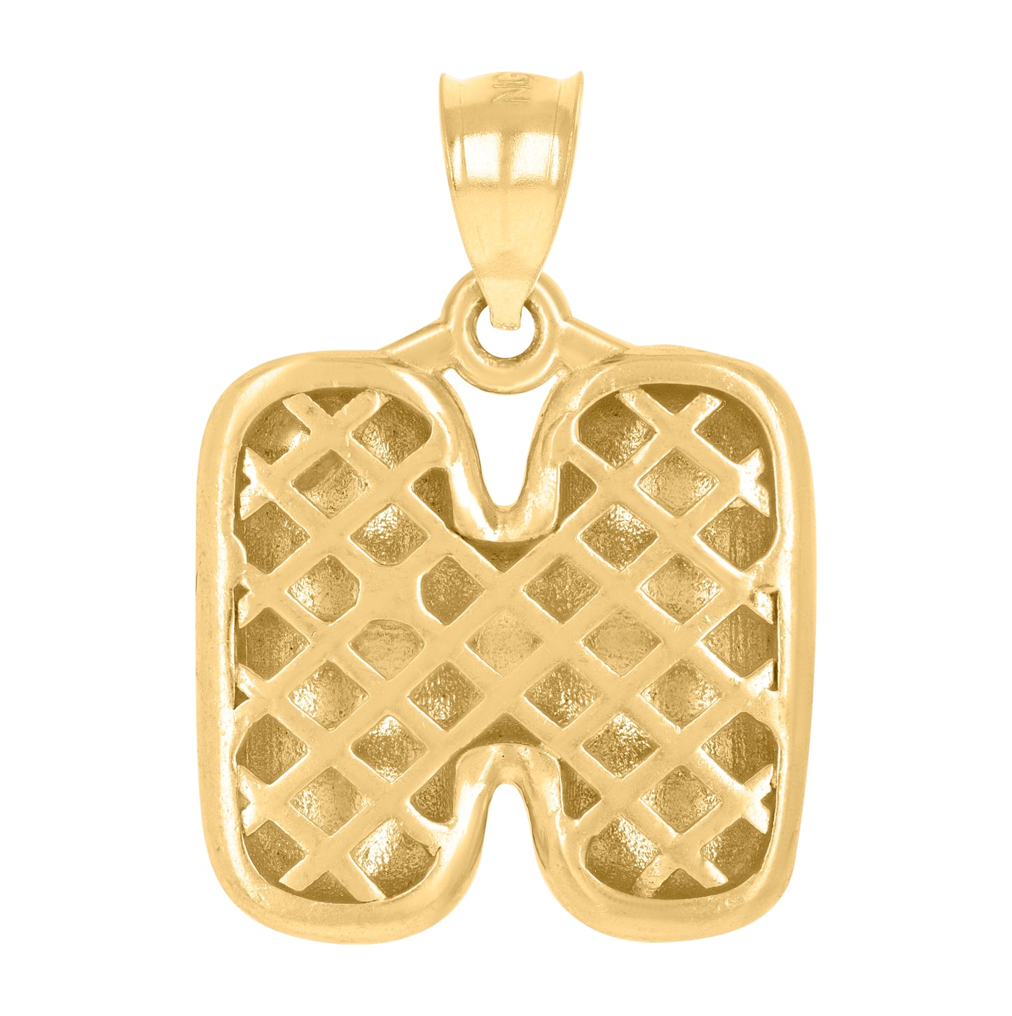 10K Yellow Gold Unisex Initial Alphabet Nugget Charm Pendant