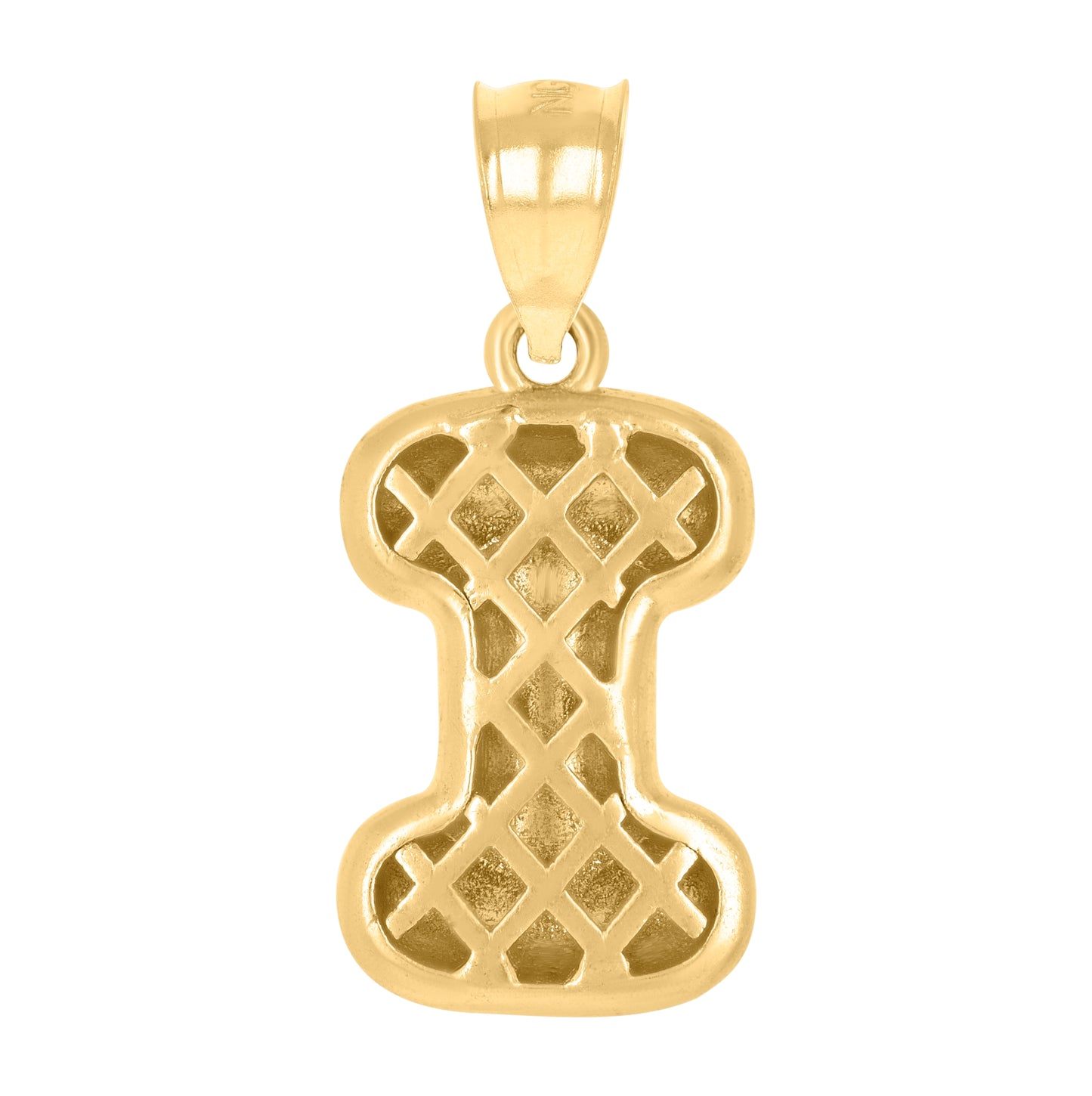 10K Yellow Gold Unisex Initial Alphabet Nugget Charm Pendant