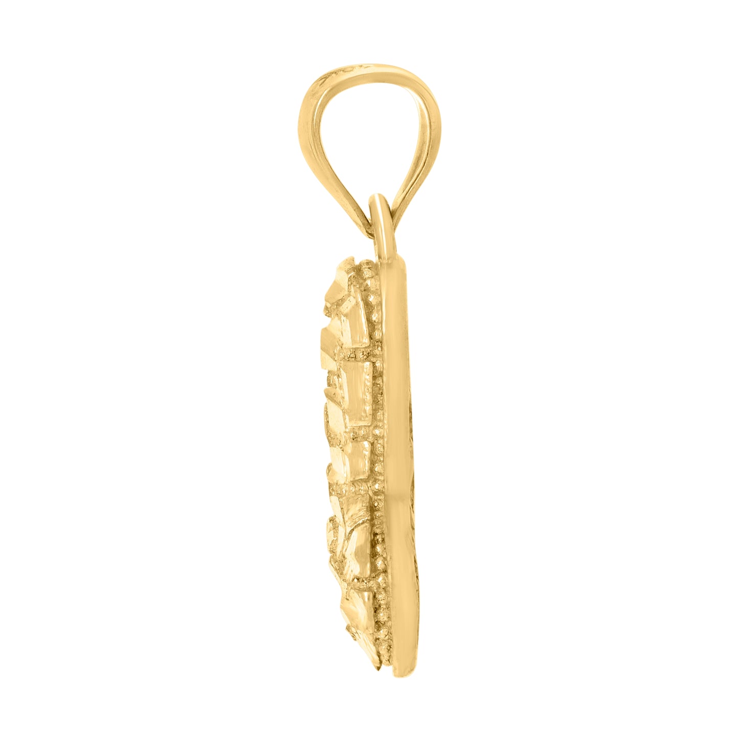 10K Yellow Gold Unisex Initial Alphabet Nugget Charm Pendant