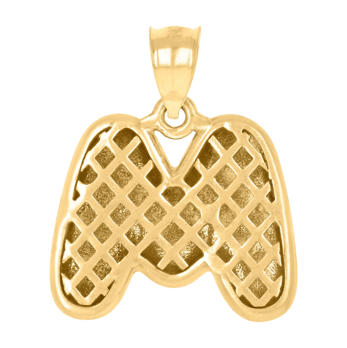10K Yellow Gold Unisex Initial Alphabet Nugget Charm Pendant