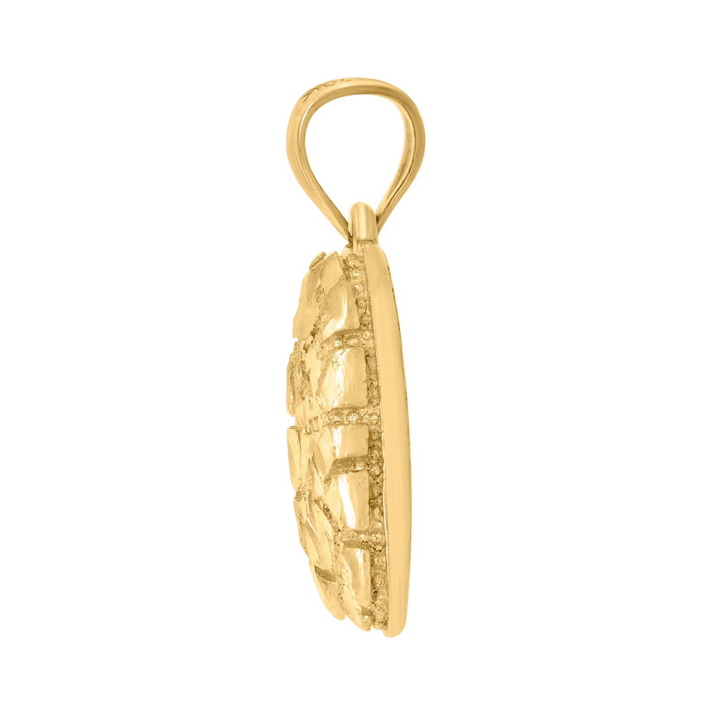 10K Yellow Gold Unisex Initial Alphabet Nugget Charm Pendant