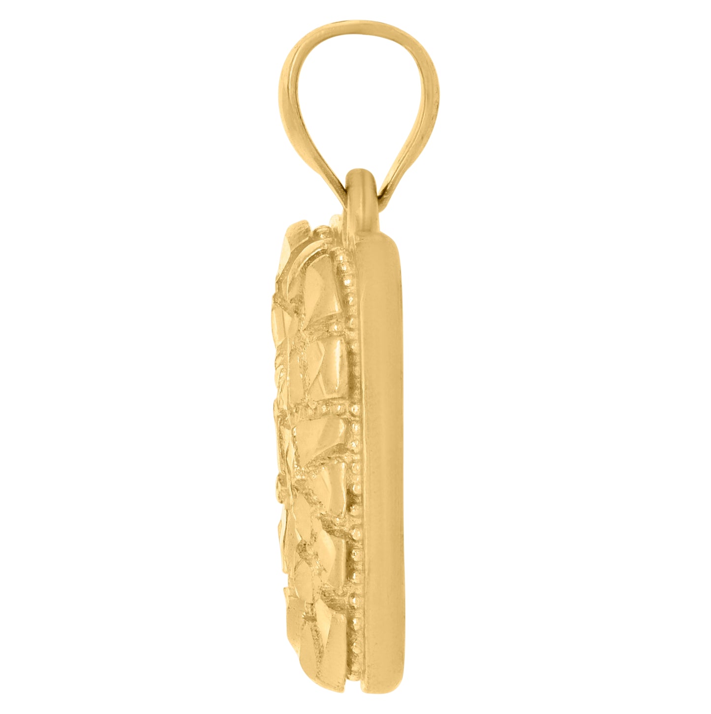 10K Yellow Gold Unisex Initial Alphabet Nugget Charm Pendant