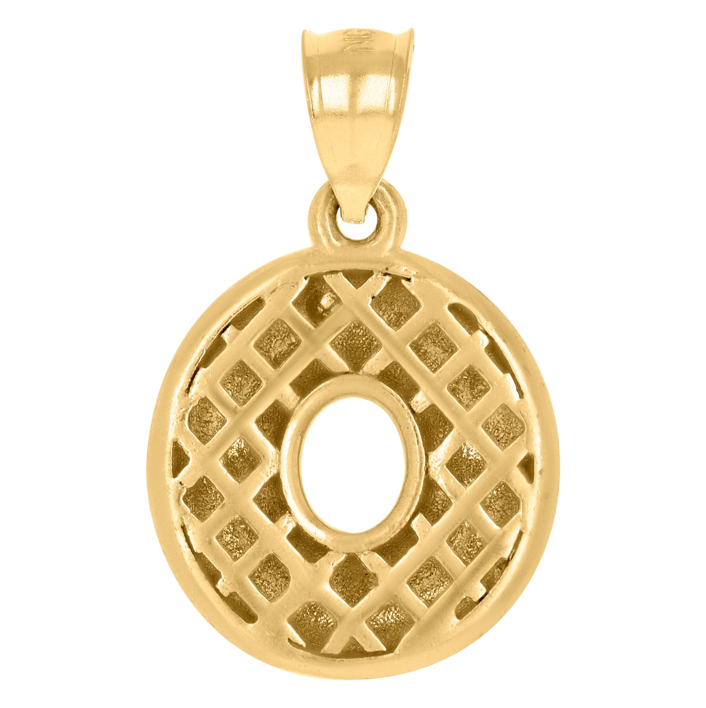 10K Yellow Gold Unisex Initial Alphabet Nugget Charm Pendant
