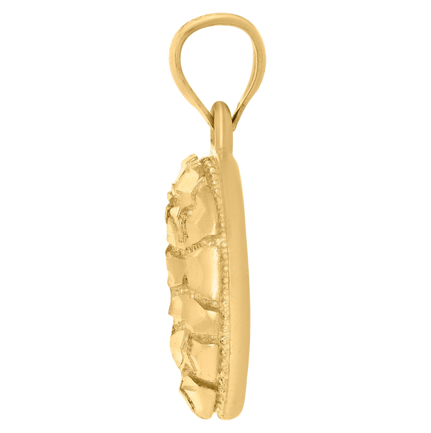 10K Yellow Gold Unisex Initial Alphabet Nugget Charm Pendant