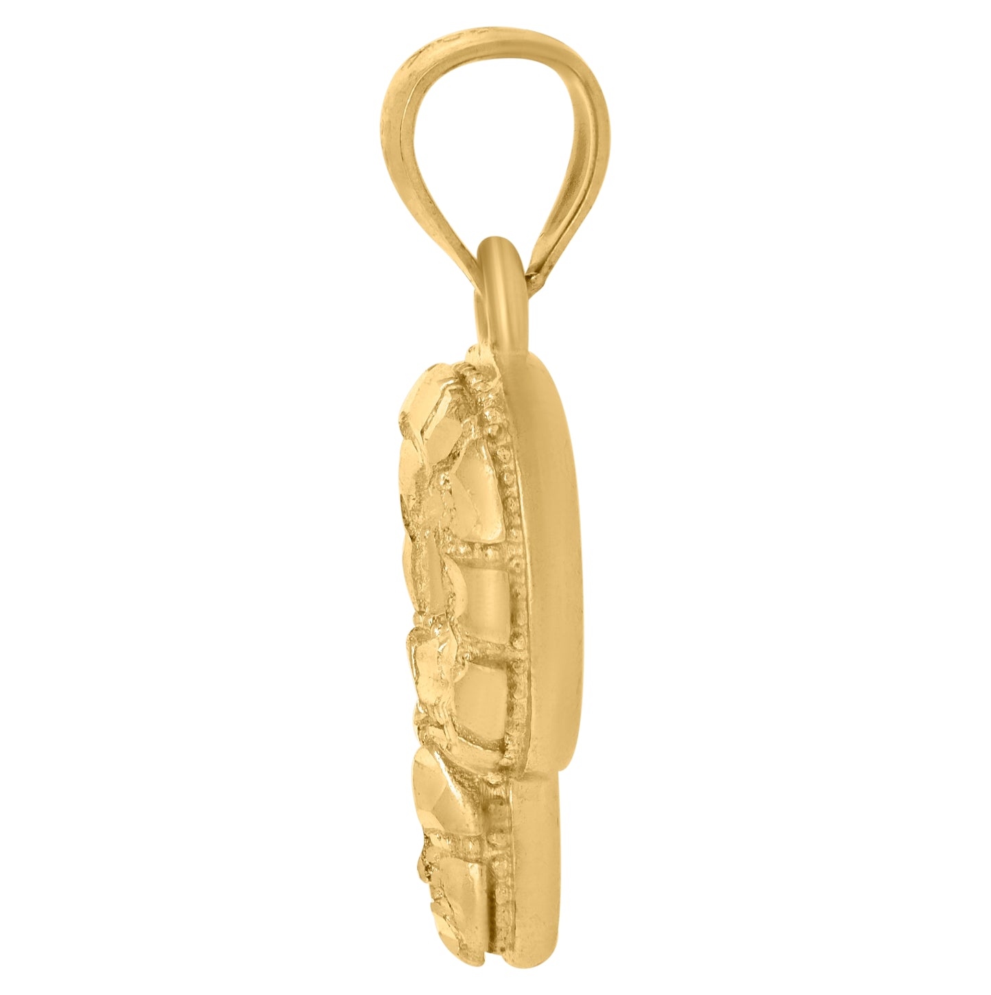 10K Yellow Gold Unisex Initial Alphabet Nugget Charm Pendant