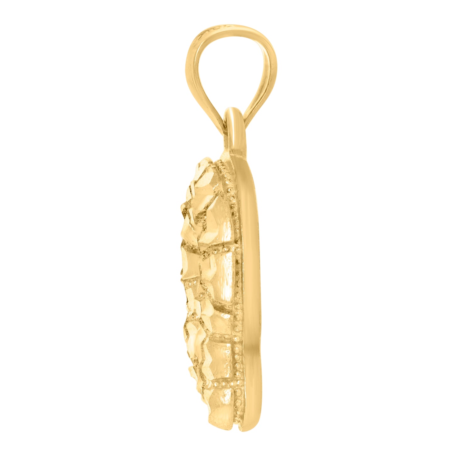 10K Yellow Gold Unisex Initial Alphabet Nugget Charm Pendant