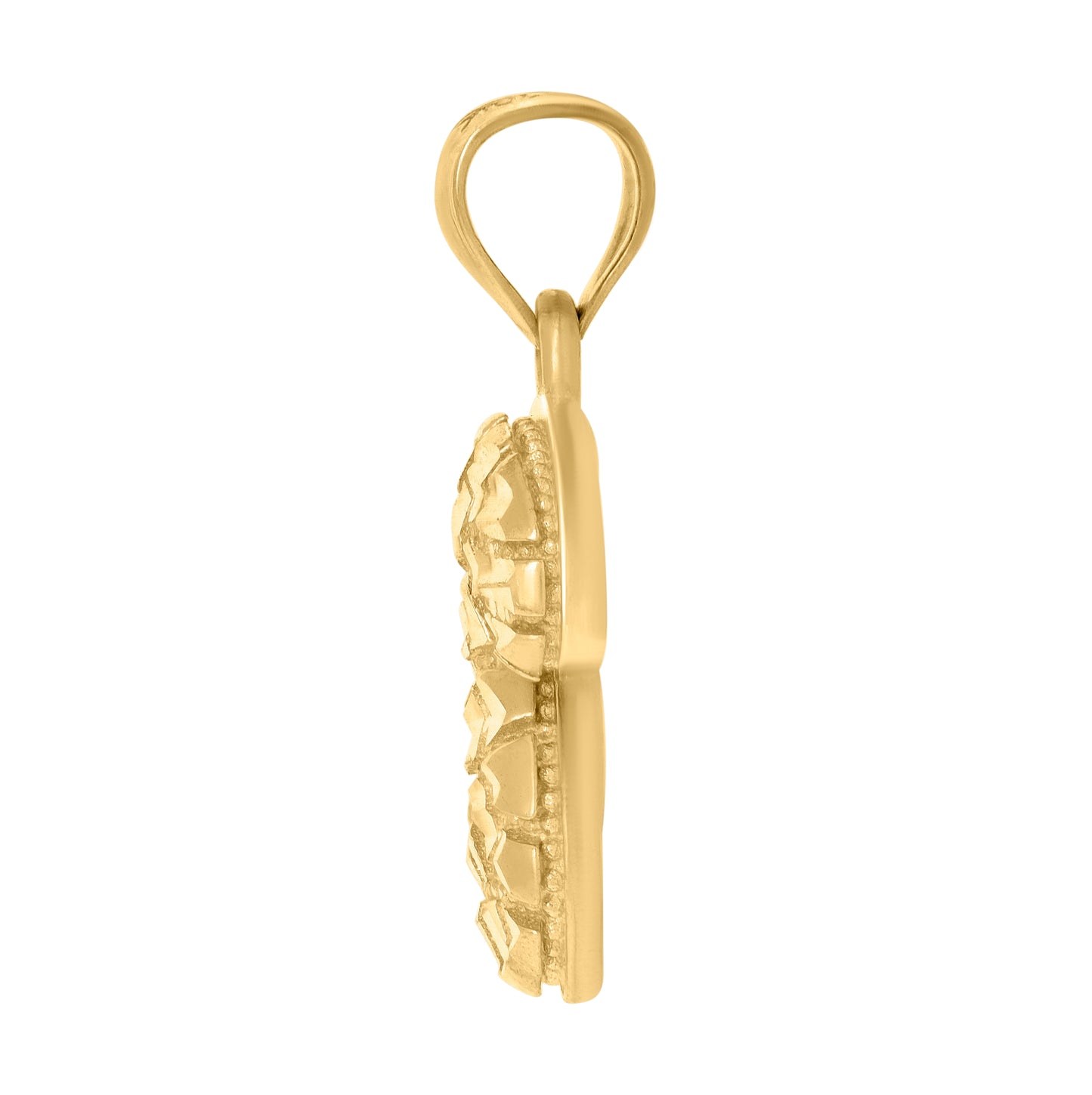 10K Yellow Gold Unisex Initial Alphabet Nugget Charm Pendant
