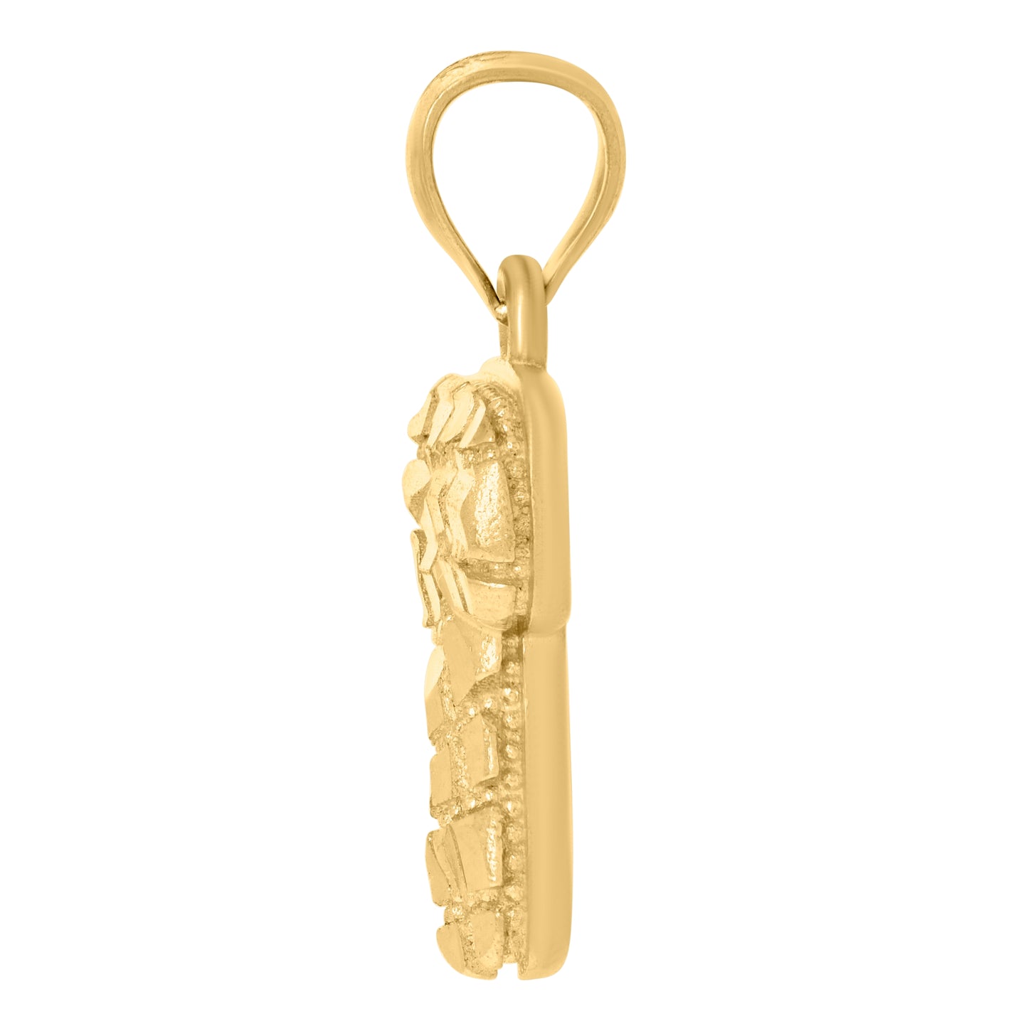 10K Yellow Gold Unisex Initial Alphabet Nugget Charm Pendant