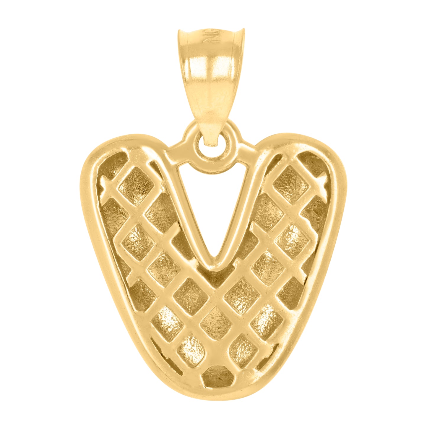 10K Yellow Gold Unisex Initial Alphabet Nugget Charm Pendant