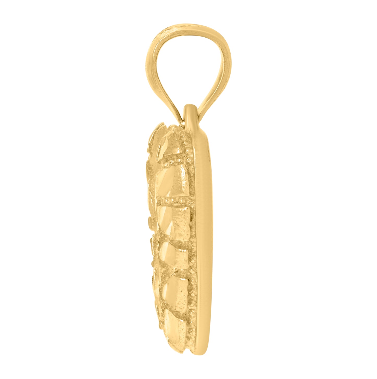10K Yellow Gold Unisex Initial Alphabet Nugget Charm Pendant