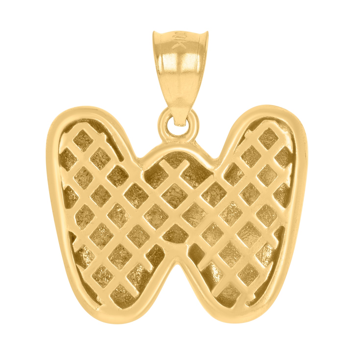 10K Yellow Gold Unisex Initial Alphabet Nugget Charm Pendant