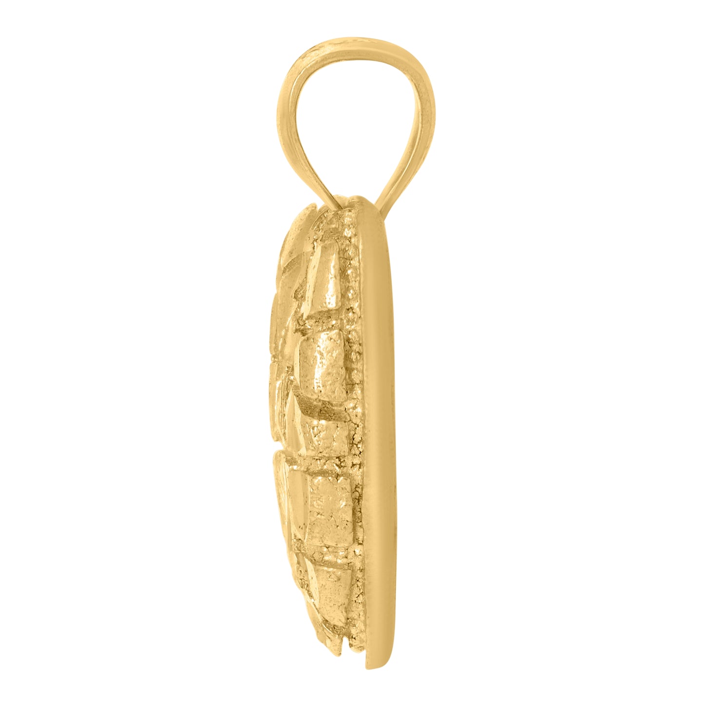 10K Yellow Gold Unisex Initial Alphabet Nugget Charm Pendant