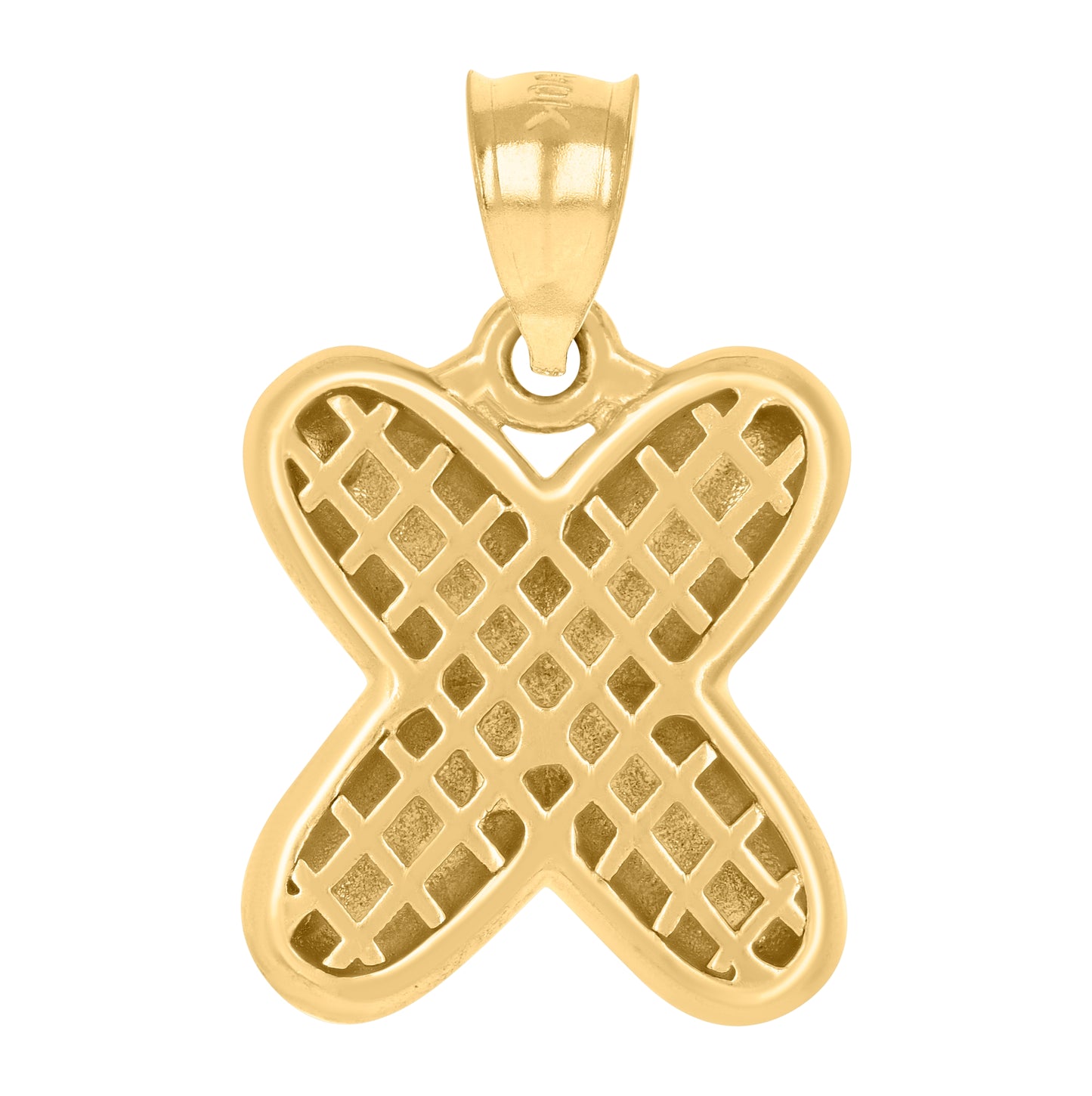 10K Yellow Gold Unisex Initial Alphabet Nugget Charm Pendant