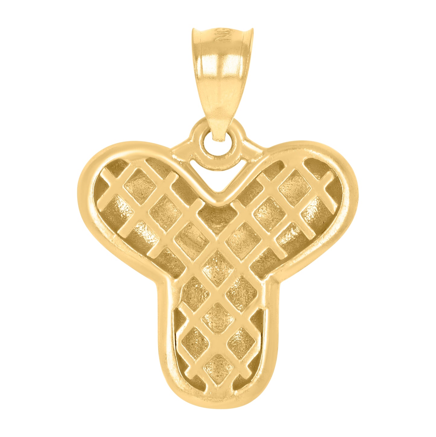 10K Yellow Gold Unisex Initial Alphabet Nugget Charm Pendant
