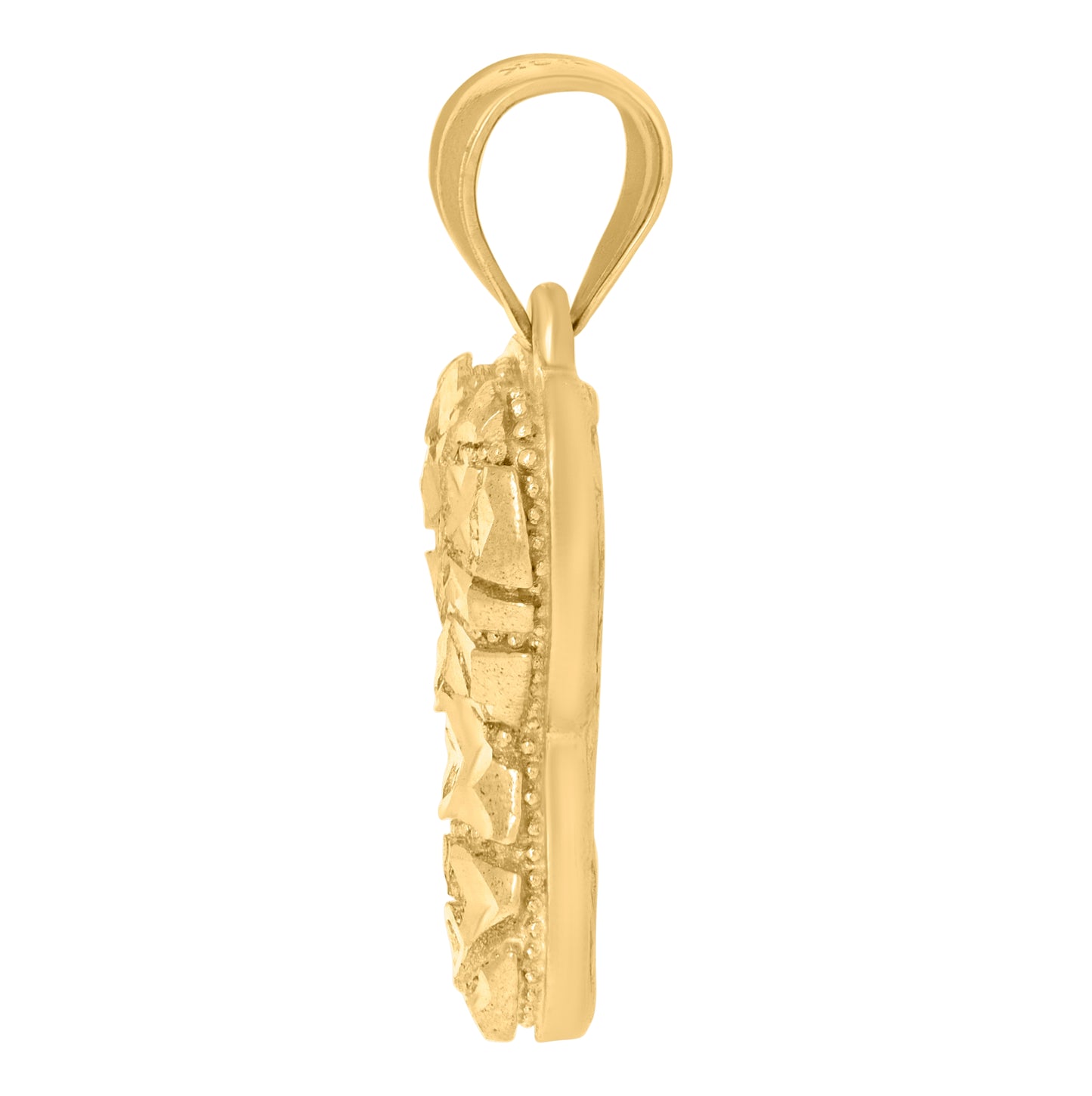 10K Yellow Gold Unisex Initial Alphabet Nugget Charm Pendant