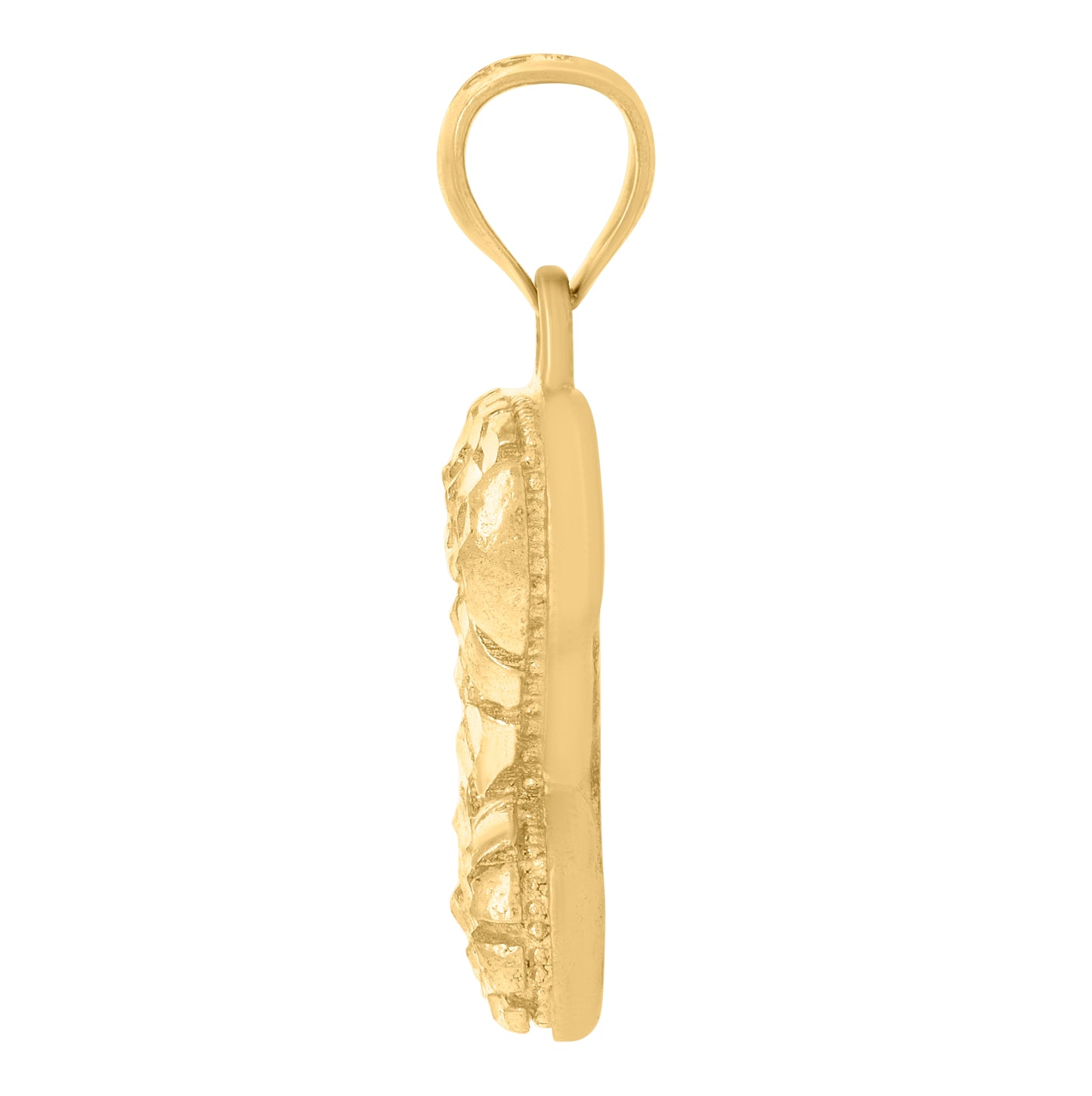 10K Yellow Gold Unisex Initial Alphabet Nugget Charm Pendant