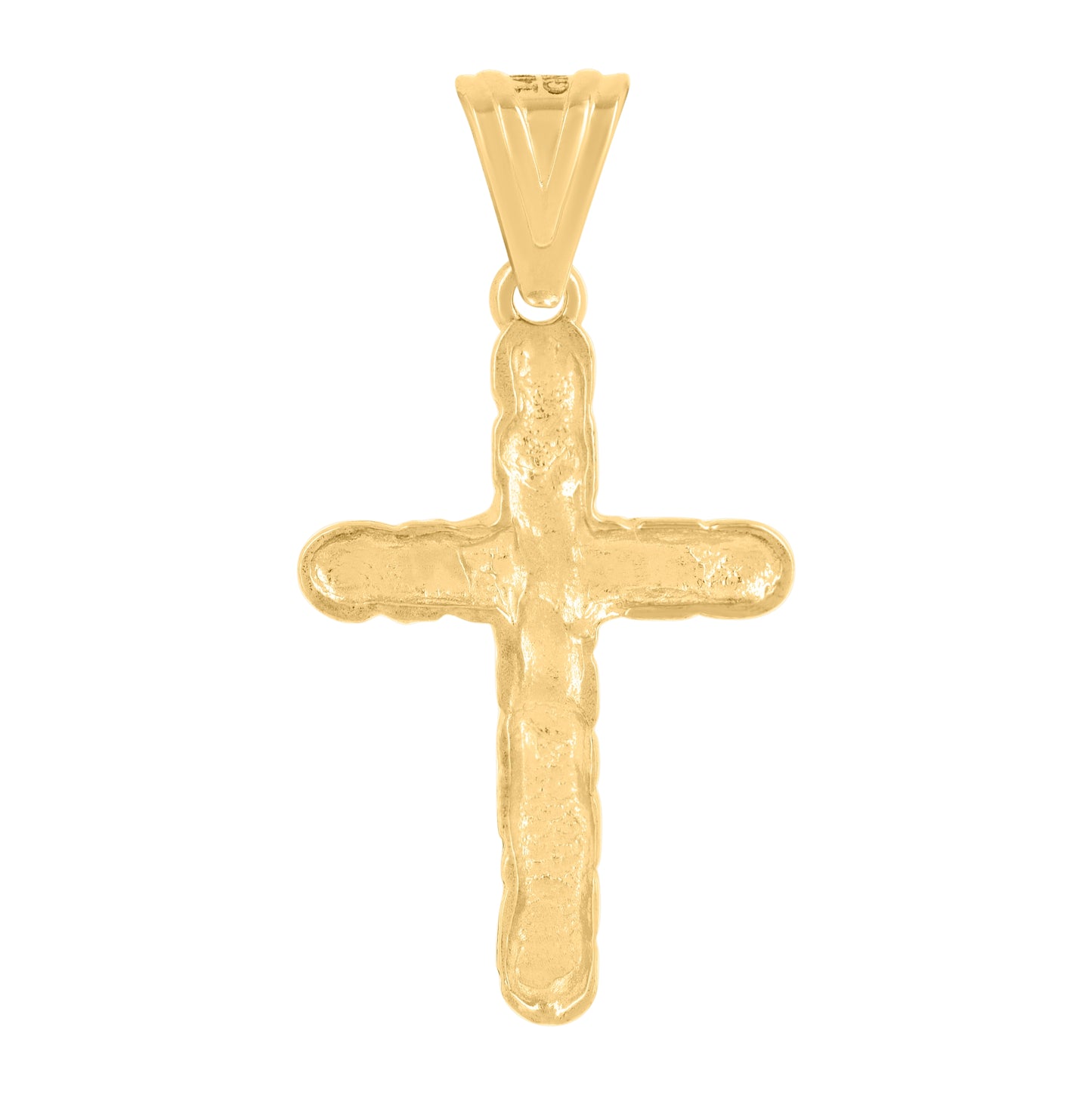 14K Yellow Gold Mens Cross Religious Charm Pendant