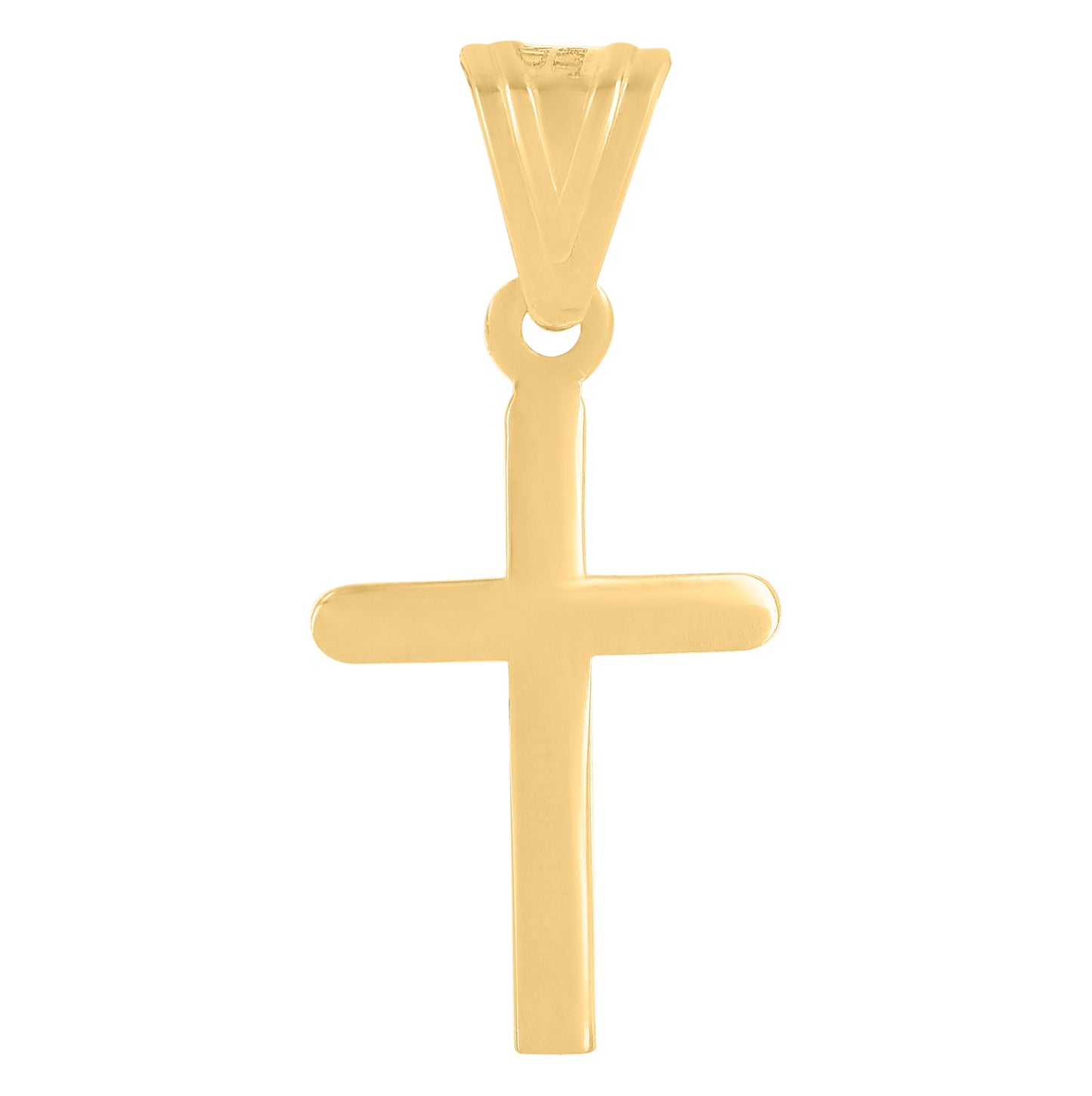 14K Yellow Gold Mens Cross Religious Charm Pendant