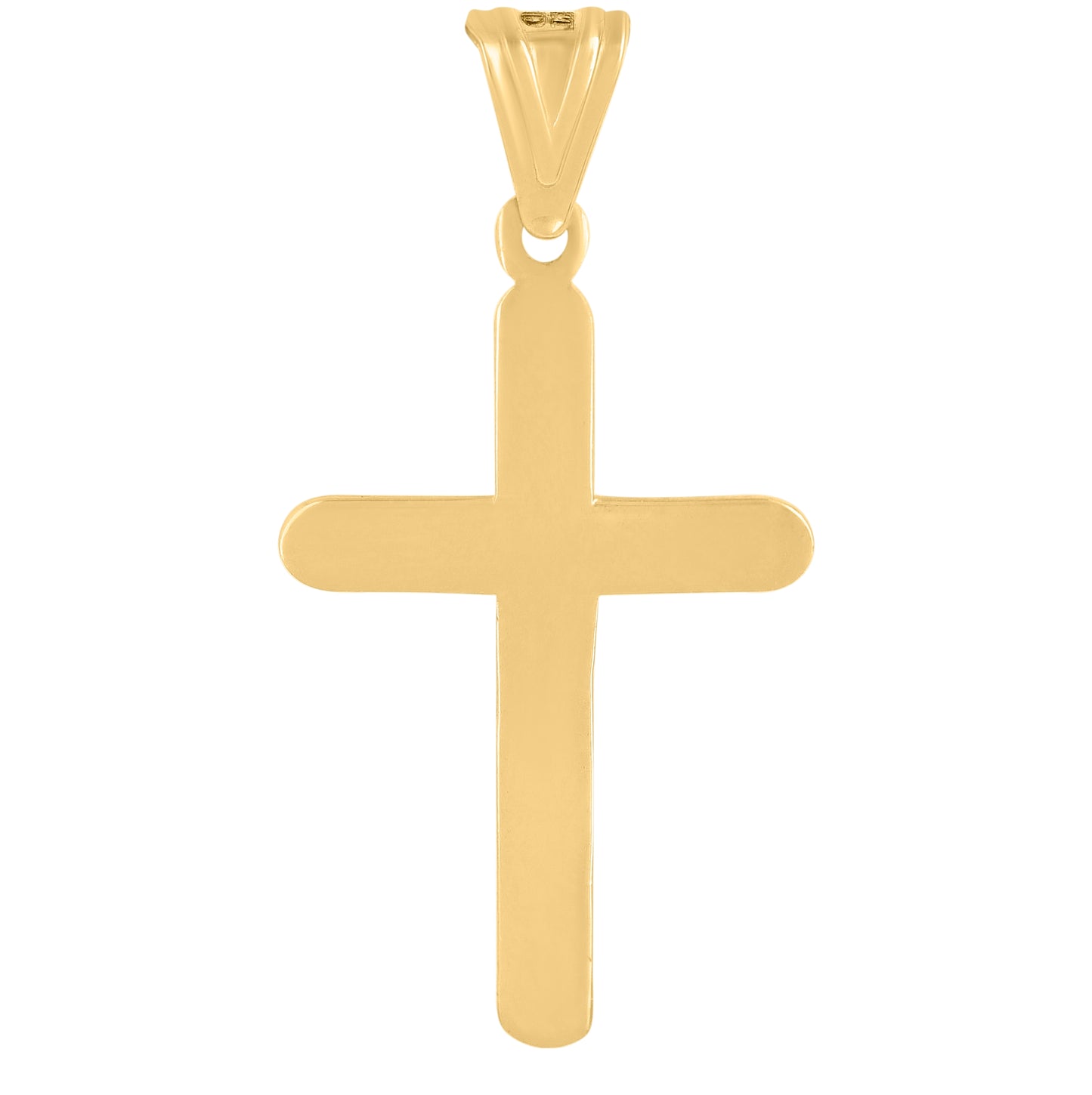14K Yellow Gold Mens Cross Religious Charm Pendant