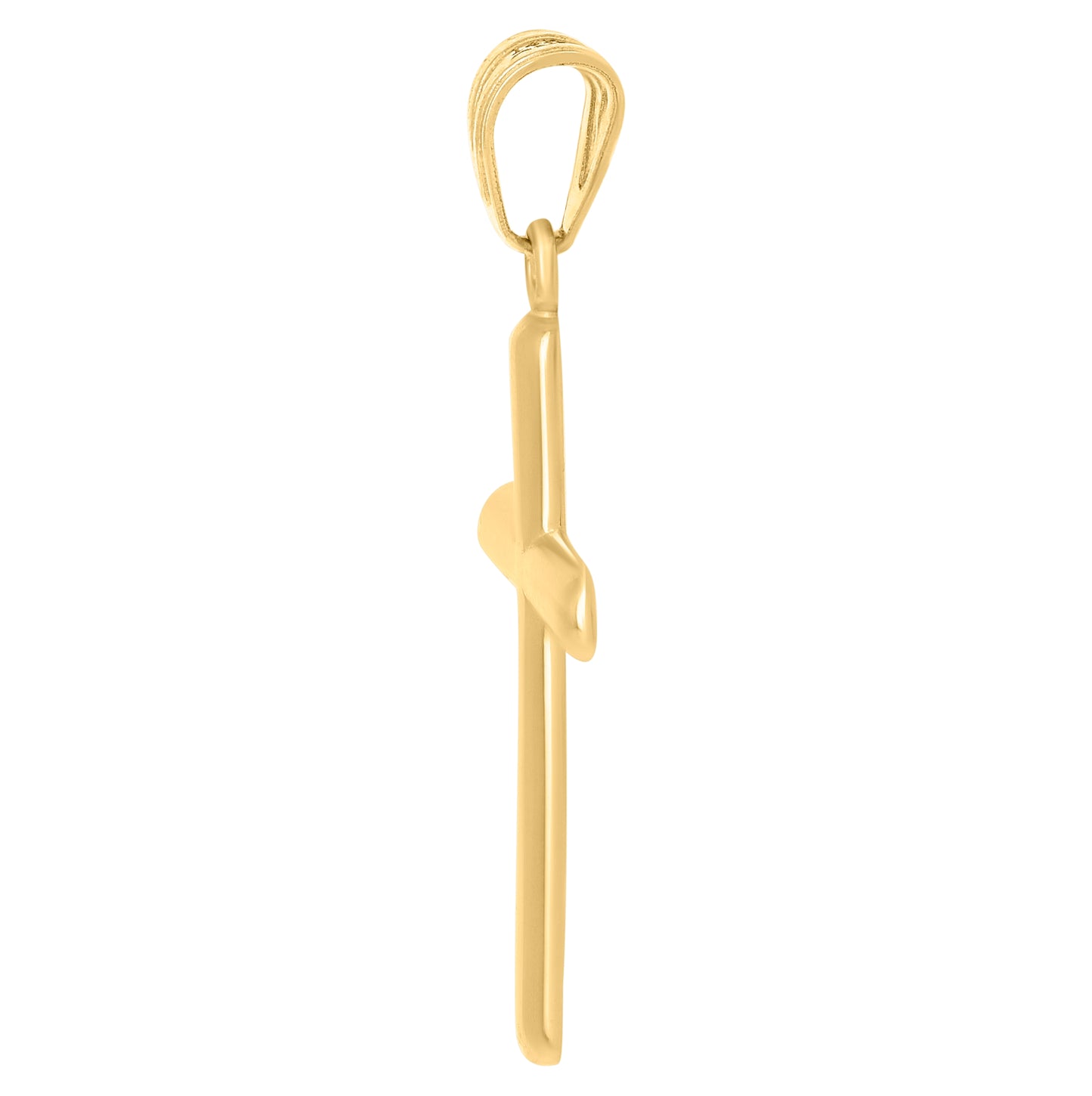 14K Yellow Gold Mens Cross Religious Charm Pendant