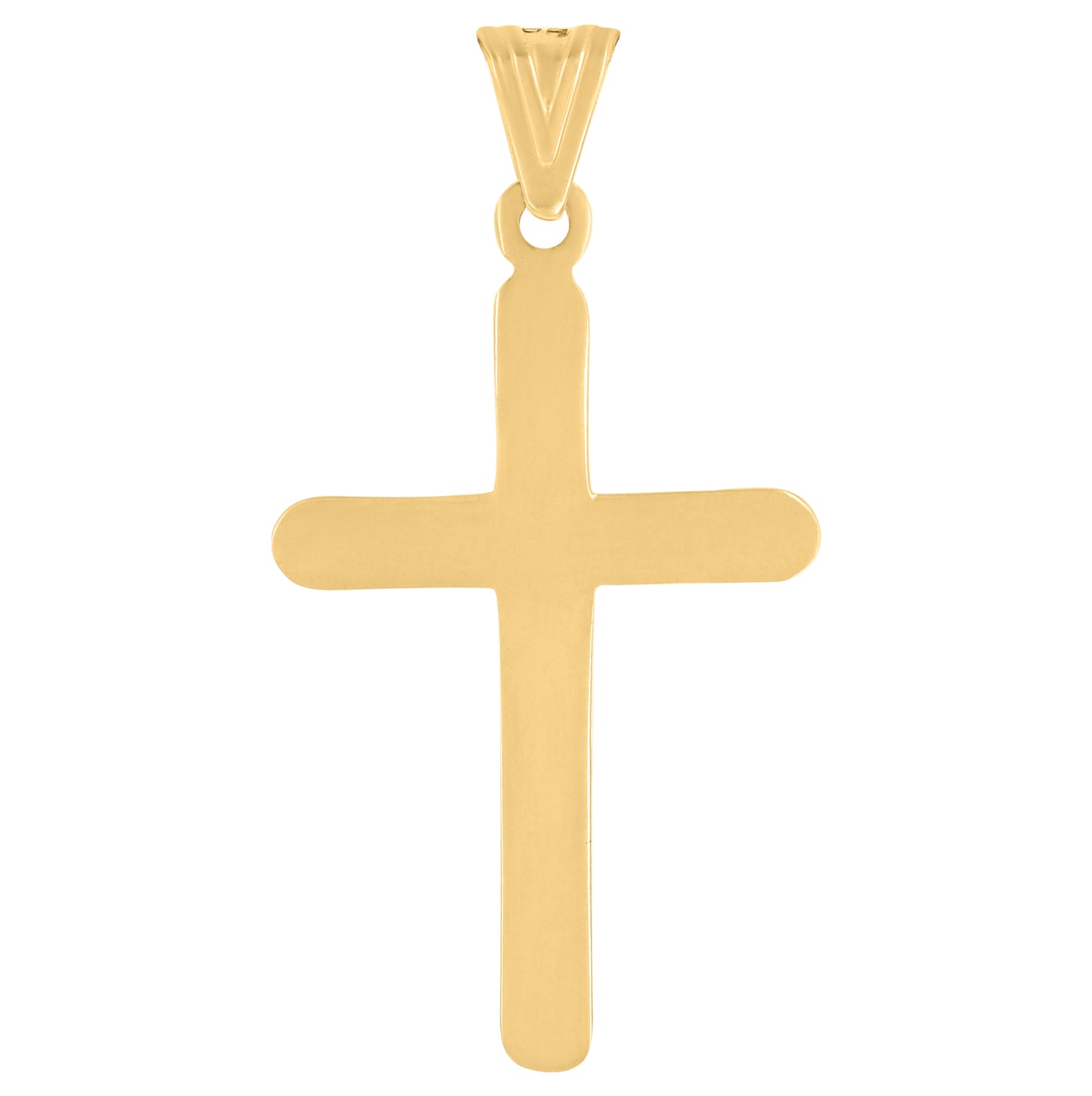 14K Yellow Gold Mens Cross Religious Charm Pendant