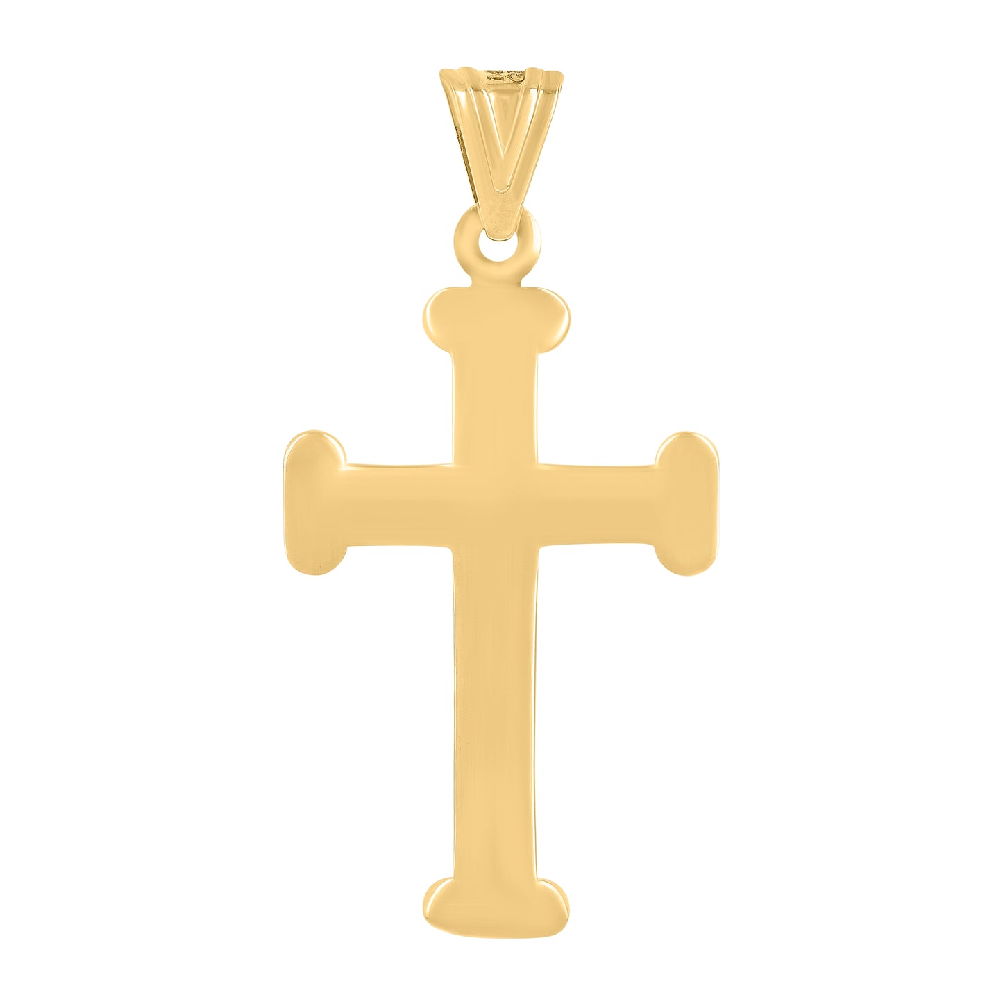 14K Yellow Gold Mens Cross Religious Charm Pendant