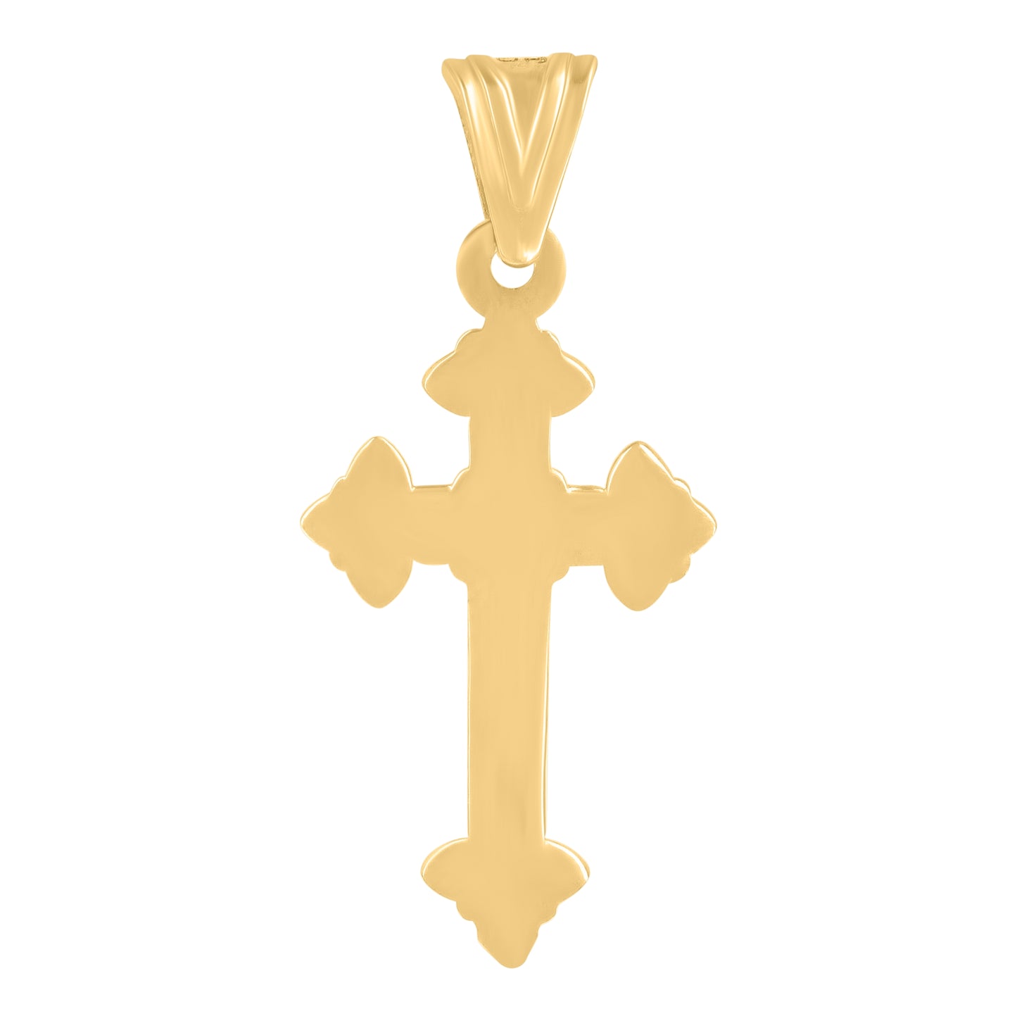 14K Yellow Gold Mens Cross Religious Charm Pendant