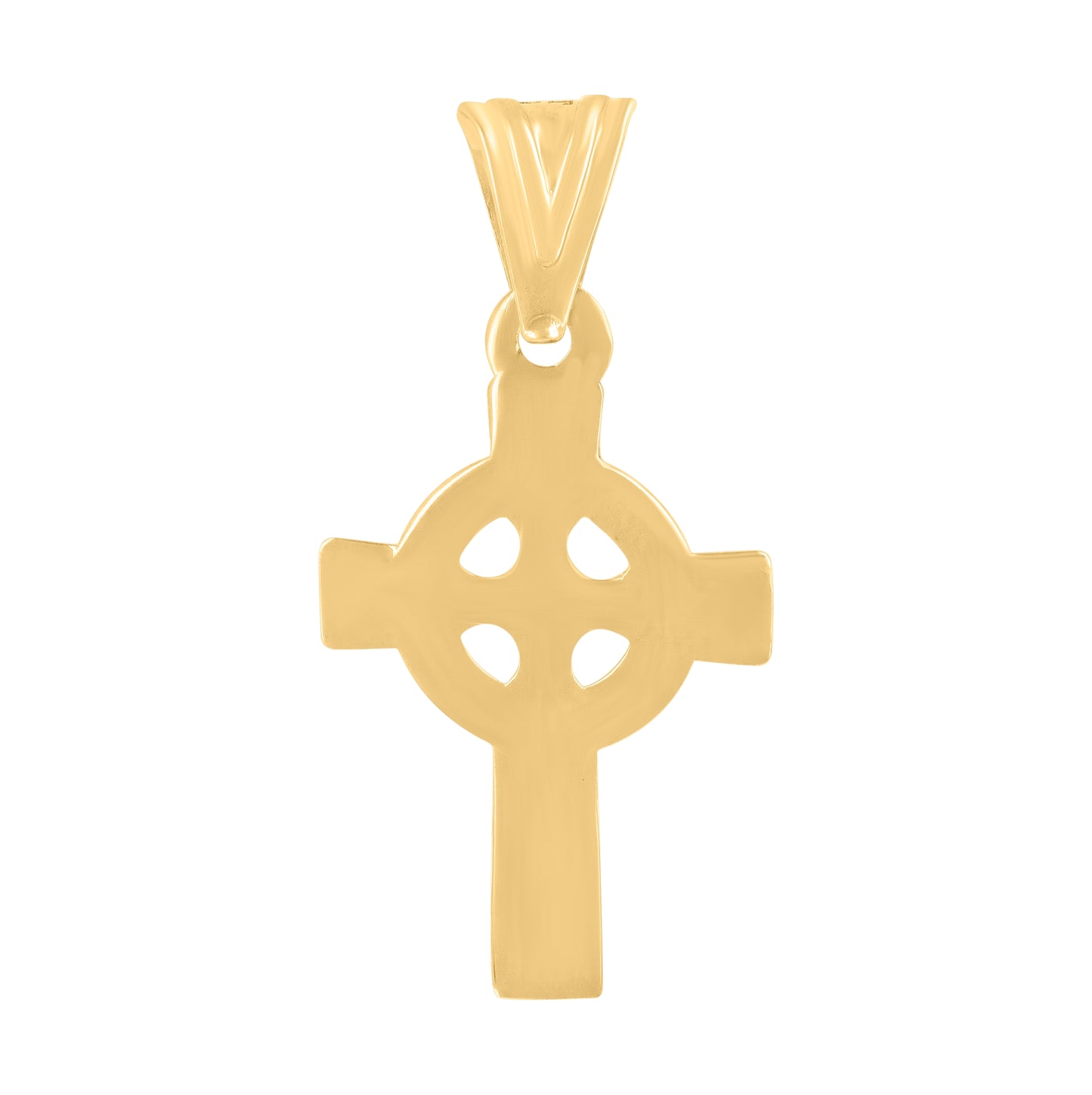 14K Yellow Gold Mens Cross Religious Charm Pendant