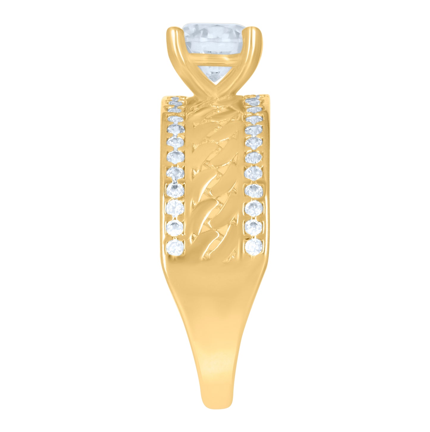 10K Yellow Gold Womens Cubic-Zirconia Bridal Engagement Ring