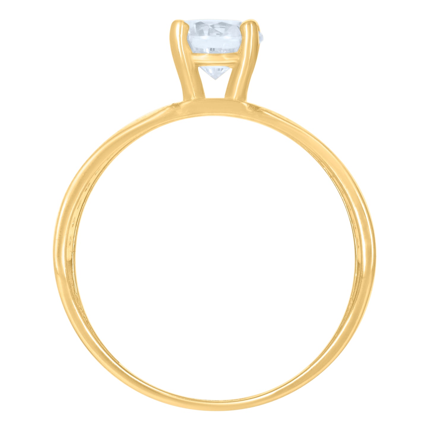 10K Yellow Gold Womens Cubic-Zirconia Bridal Engagement Ring