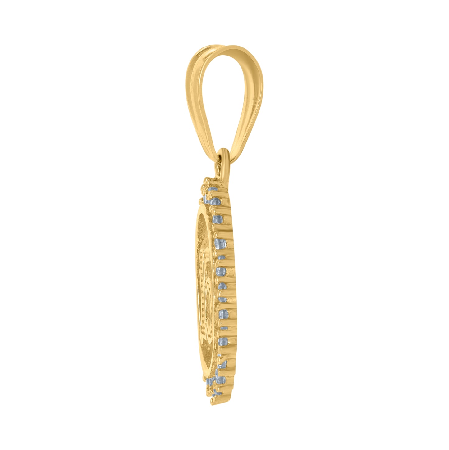 10K Yellow Gold Womens Cubic-Zirconia Anos 15 Quinceanera Charm Pendant