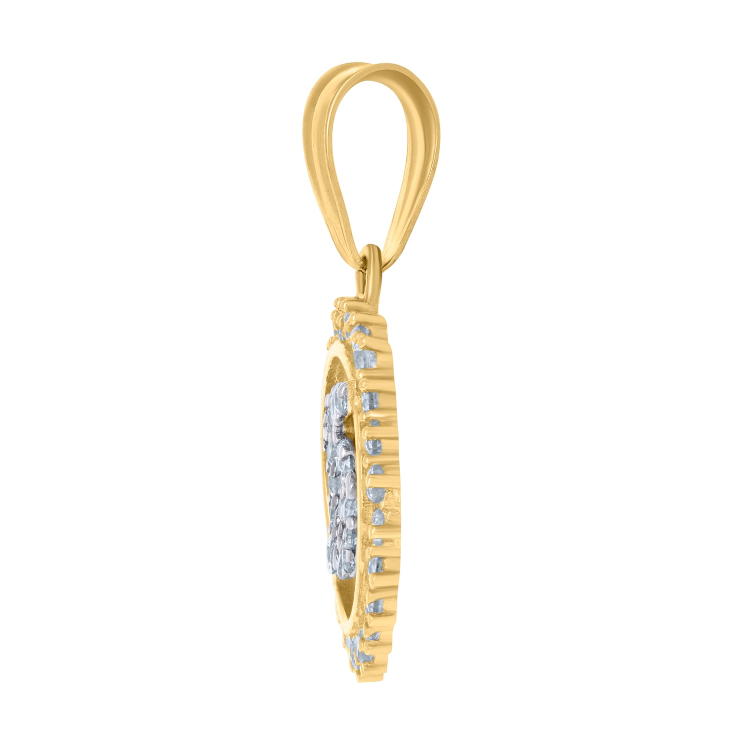 10K Two-tone Gold Womens Cubic-Zirconia Anos 15 Quinceanera Charm Pendant