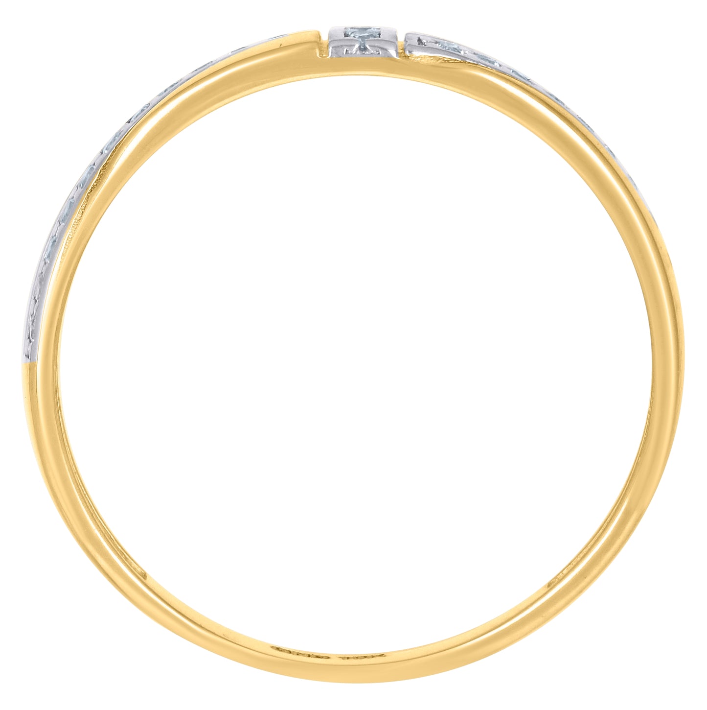10K Two-tone Gold Womens Cubic-Zirconia Fashion Ring