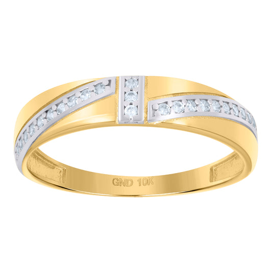 10K Two-tone Gold Womens Cubic-Zirconia Fashion Ring