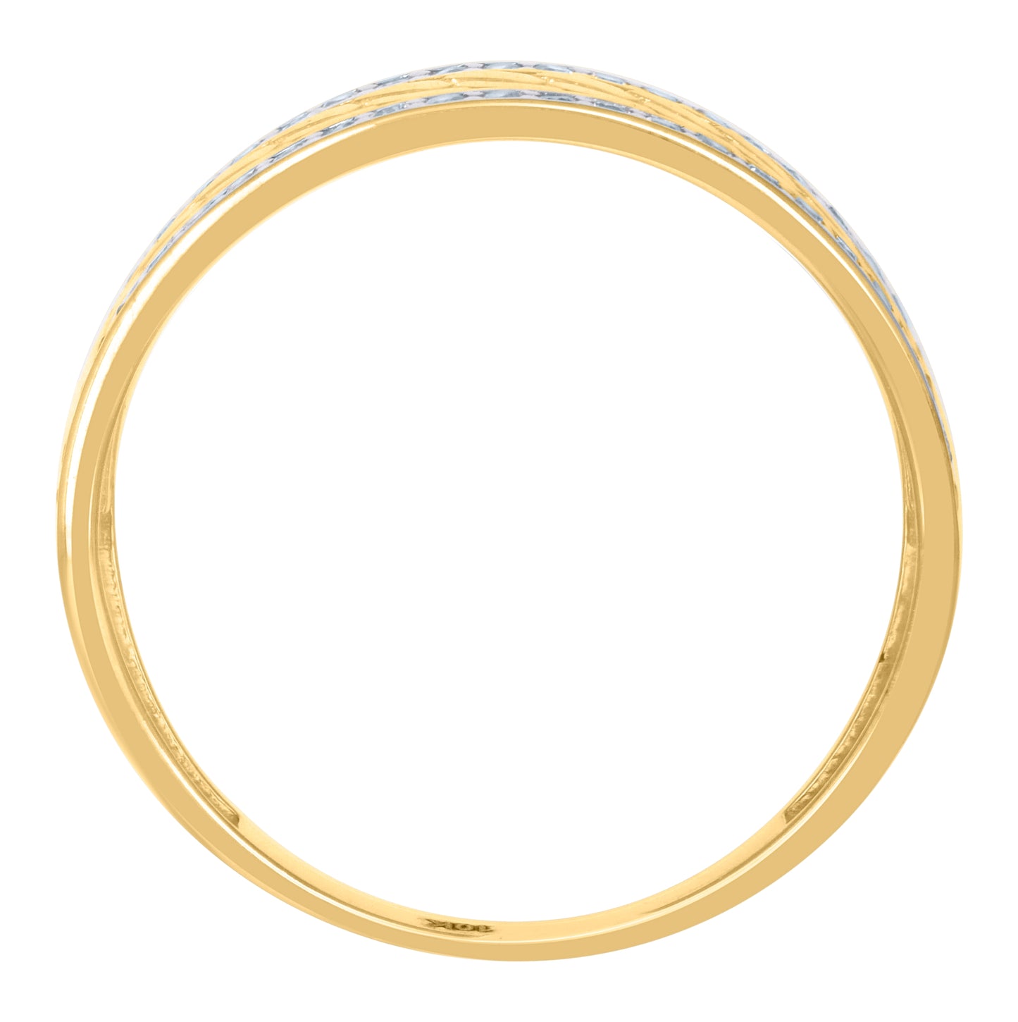 10K Two-tone Gold Womens Cubic-Zirconia Fashion Ring
