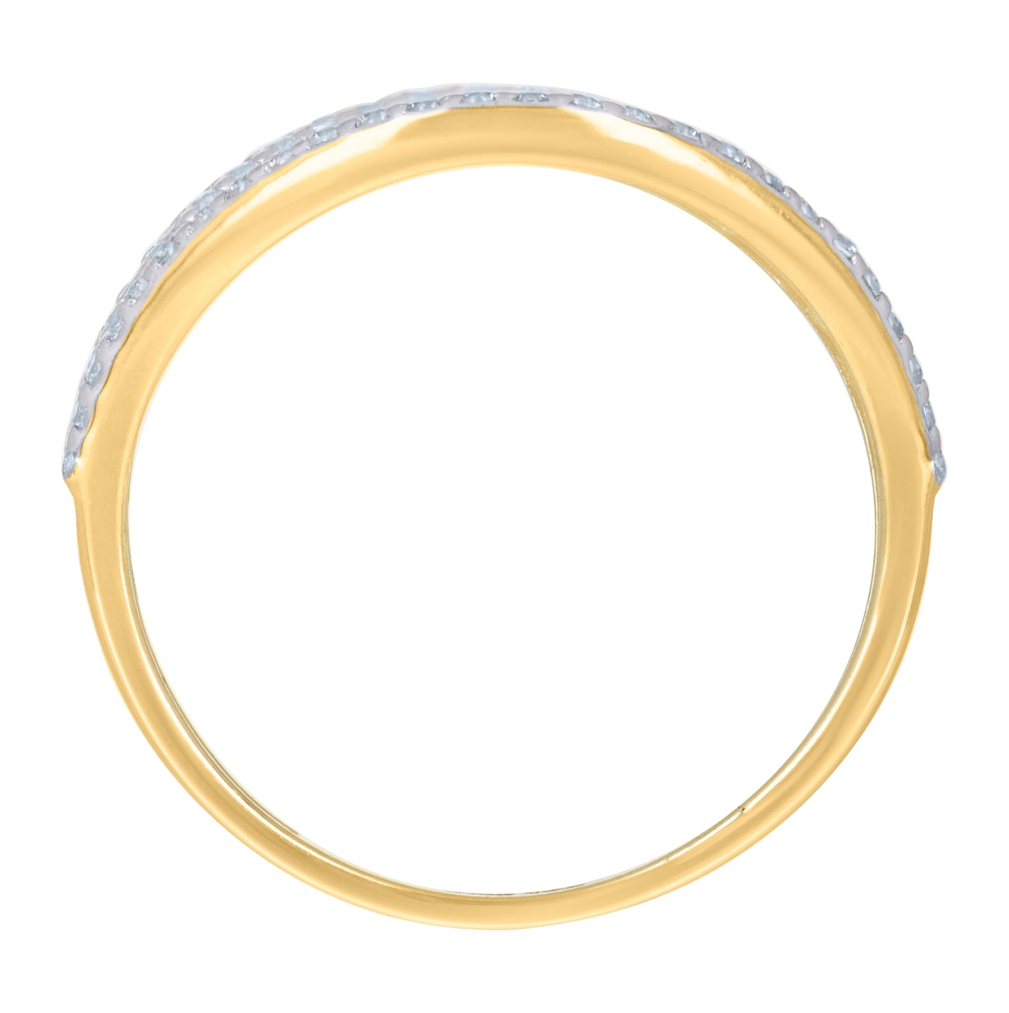 10K Two-tone Gold Womens Cubic-Zirconia Triple Hearts Ring