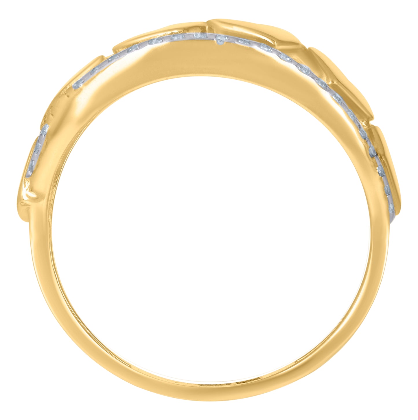 10K Two-tone Gold Womens Cubic-Zirconia Hearts Ring