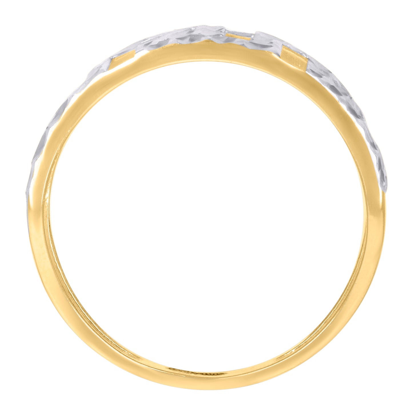 10K Two-tone Gold Womens Greek Key Fashion Ring