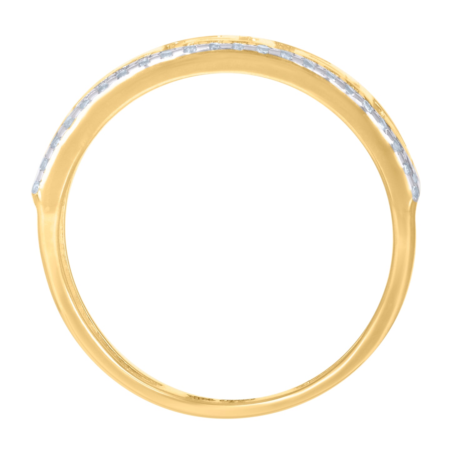 10K Two-tone Gold Womens Cubic-Zirconia Greek Key Fashion Ring
